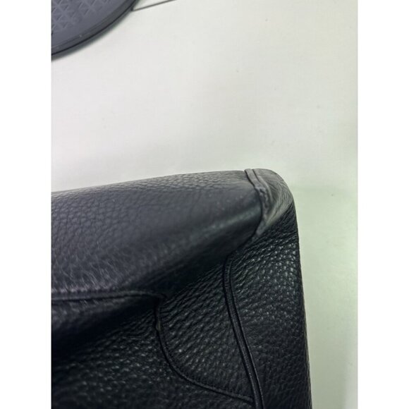 TORY BURCH Carter Black Pebbled Leather Large Tote w/ gold chain - Picture 6 of 12
